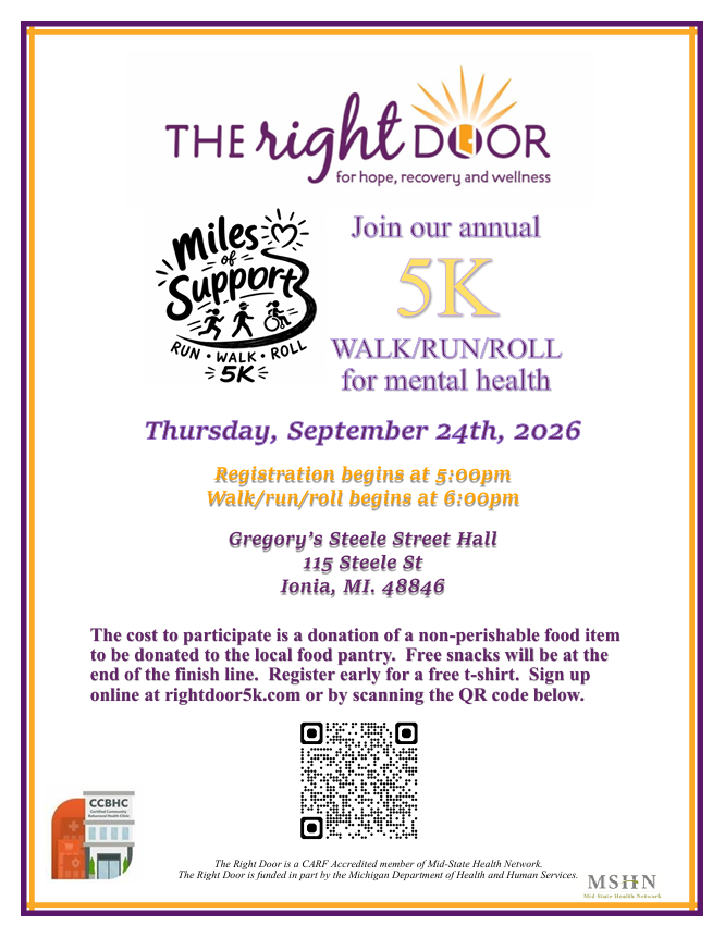 Image of The Right Door 5k run flier